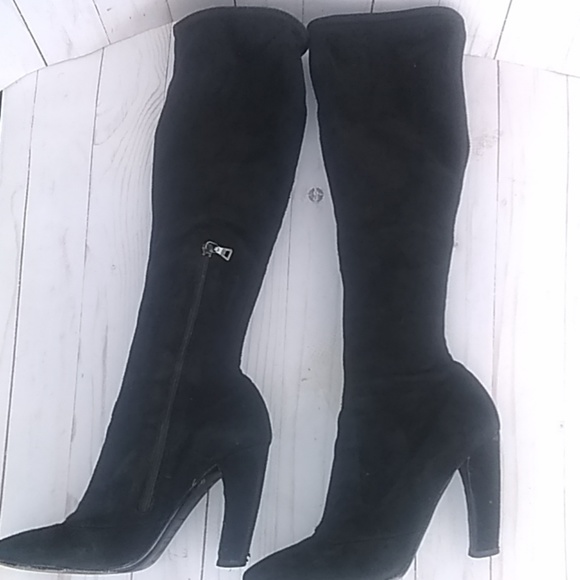 Prada knee high black suede boots - Picture 3 of 7